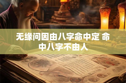 无缘问因由八字命中定 命中八字不由人