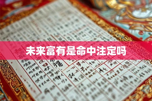未来富有是命中注定吗