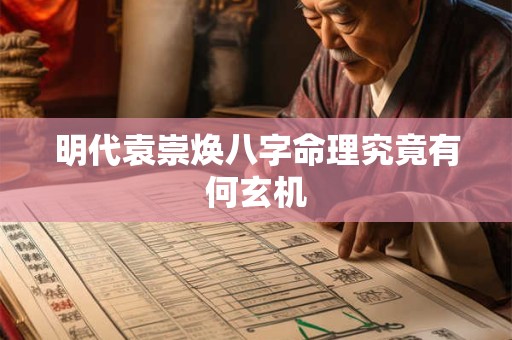 明代袁崇焕八字命理究竟有何玄机