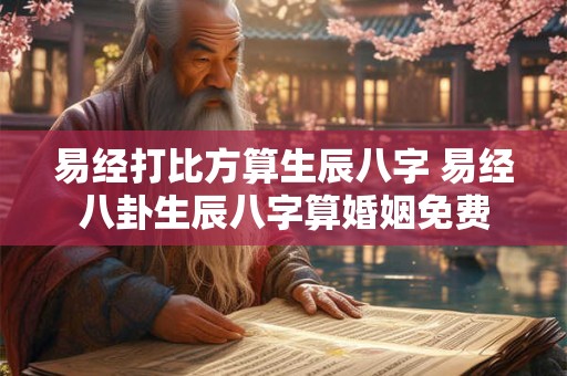 易经打比方算生辰八字 易经八卦生辰八字算婚姻免费