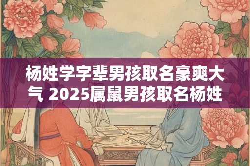 杨姓学字辈男孩取名豪爽大气 2025属鼠男孩取名杨姓继字辈