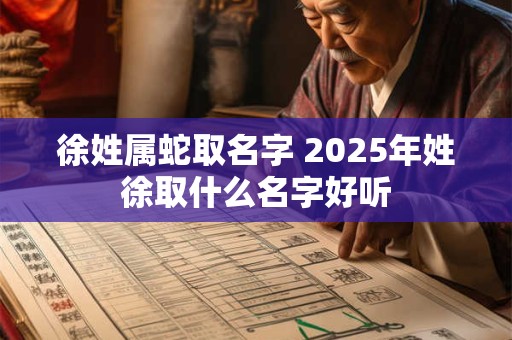 徐姓属蛇取名字 2025年姓徐取什么名字好听
