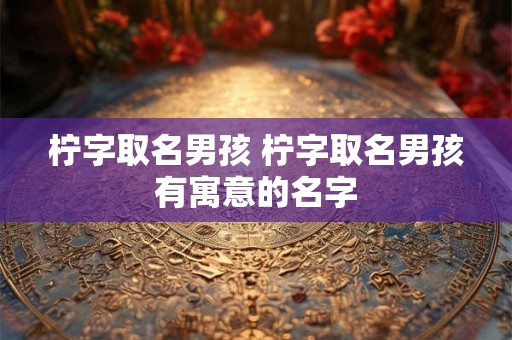 柠字取名男孩 柠字取名男孩有寓意的名字