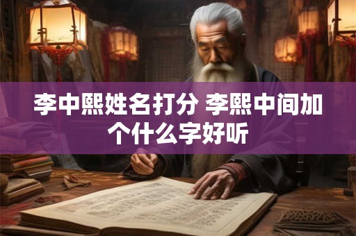 李中熙姓名打分 李熙中间加个什么字好听