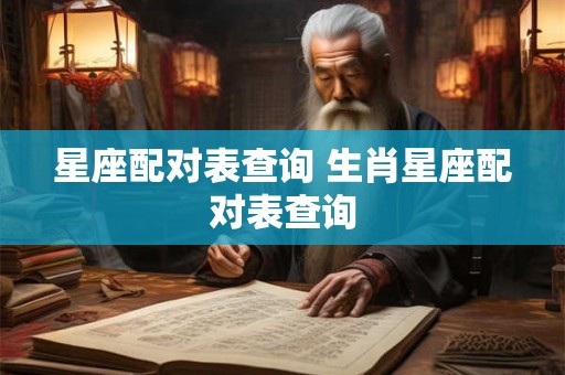 星座配对表查询 生肖星座配对表查询