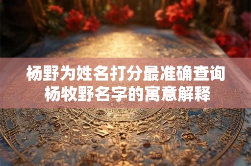 杨野为姓名打分最准确查询 杨牧野名字的寓意解释 杨野为姓名打分最准确查询 杨牧野名字的寓意解释