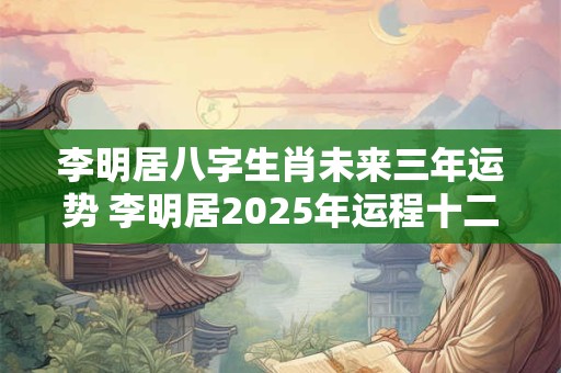 李明居八字生肖未来三年运势 李明居2025年运程十二生肖运程