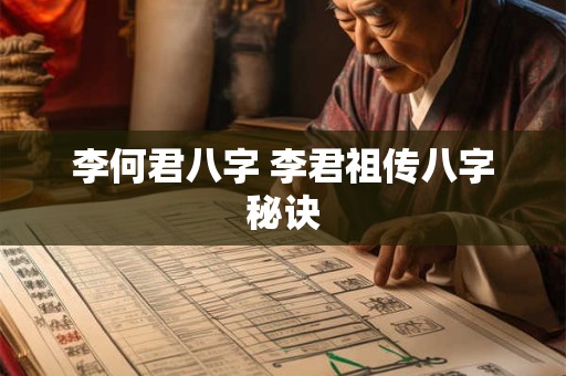 详细阅读:李何君八字 李君祖传八字秘诀 李何君八字 李君祖传八字秘诀