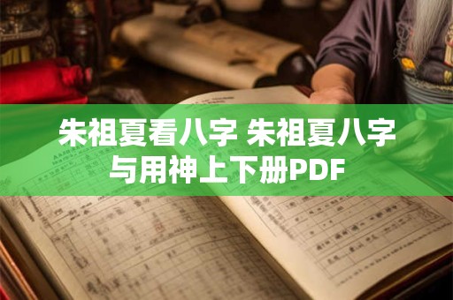 朱祖夏看八字 朱祖夏八字与用神上下册PDF