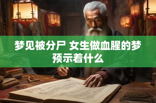 梦见被分尸 女生做血腥的梦预示着什么