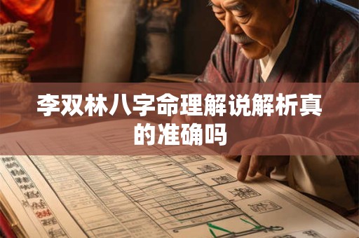 李双林八字命理解说解析真的准确吗