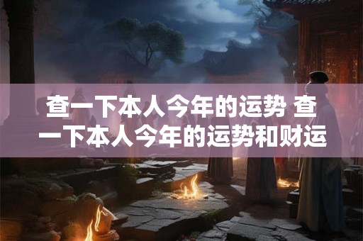 查一下本人今年的运势 查一下本人今年的运势和财运 查一下本人今年的运势 查一下本人今年的运势和财运
