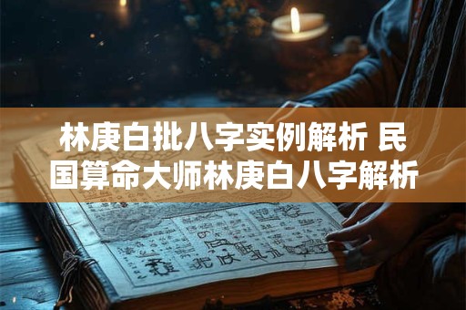 林庚白批八字实例解析 民国算命大师林庚白八字解析