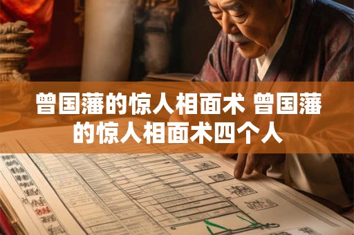 曾国藩的惊人相面术 曾国藩的惊人相面术四个人