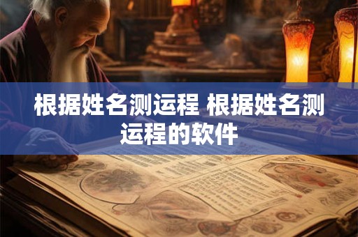 根据姓名测运程 根据姓名测运程的软件
