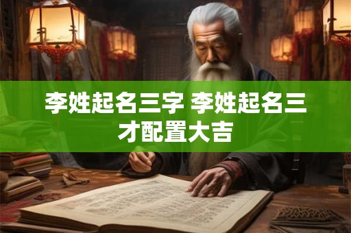 李姓起名三字 李姓起名三才配置大吉