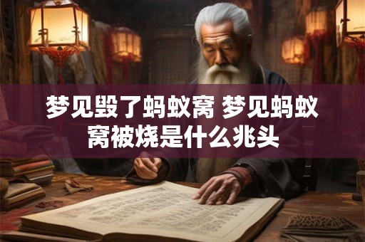 梦见毁了蚂蚁窝 梦见蚂蚁窝被烧是什么兆头