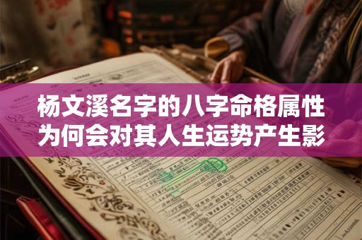 杨文溪名字的八字命格属性为何会对其人生运势产生影响 杨文溪名字的八字命格属性为何会对其人生运势产生影响