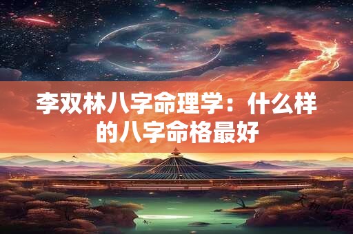 李双林八字命理学：什么样的八字命格最好