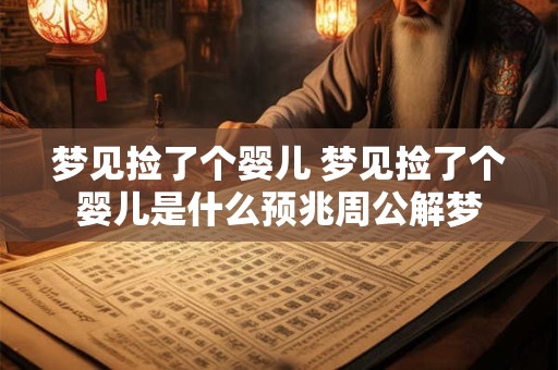 梦见捡了个婴儿 梦见捡了个婴儿是什么预兆周公解梦 梦见捡了个婴儿 梦见捡了个婴儿是什么预兆周公解梦