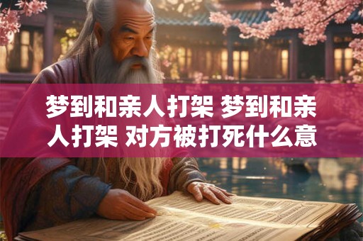 详细阅读:梦到和亲人打架 梦到和亲人打架 对方被打死什么意思 他手里还拿着钱 梦到和亲人打架 梦到和亲人打架 对方被打死什么意思 他手里还拿着钱