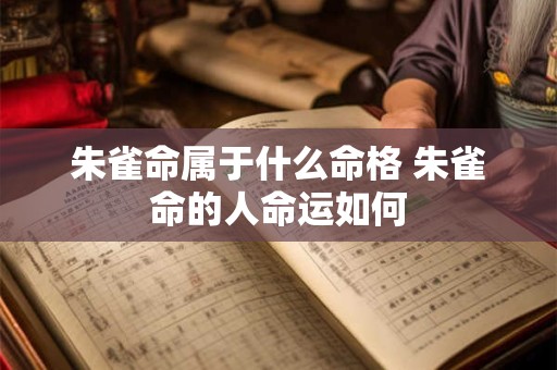 朱雀命属于什么命格 朱雀命的人命运如何