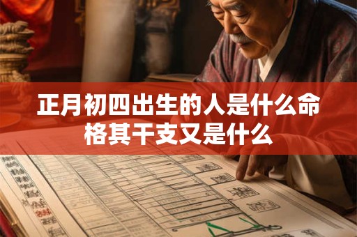 正月初四出生的人是什么命格其干支又是什么