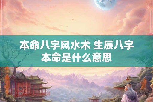本命八字风水术 生辰八字本命是什么意思