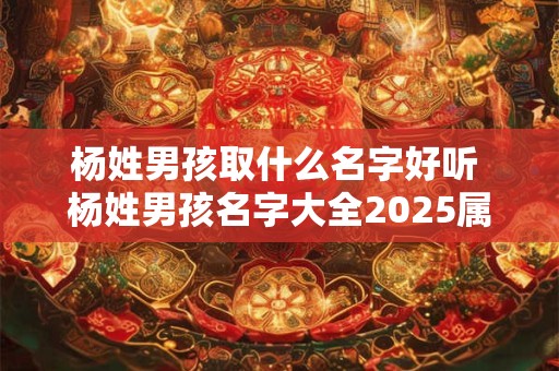 杨姓男孩取什么名字好听 杨姓男孩名字大全2026属龙