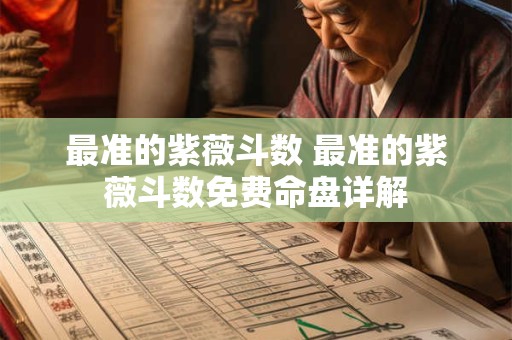 最准的紫薇斗数 最准的紫薇斗数免费命盘详解