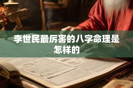 李世民最厉害的八字命理是怎样的