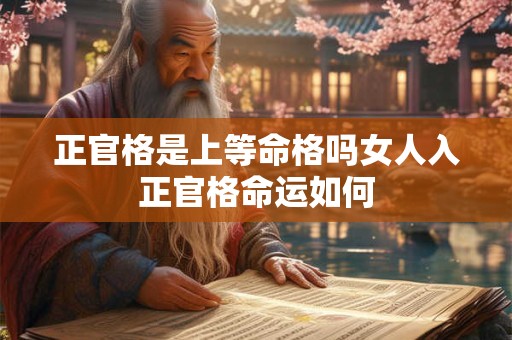 正官格是上等命格吗女人入正官格命运如何