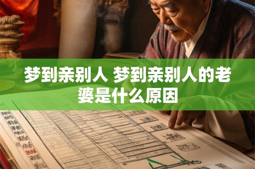 梦到亲别人 梦到亲别人的老婆是什么原因