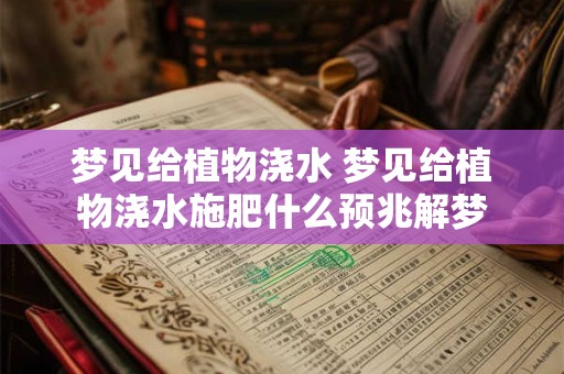 梦见给植物浇水 梦见给植物浇水施肥什么预兆解梦
