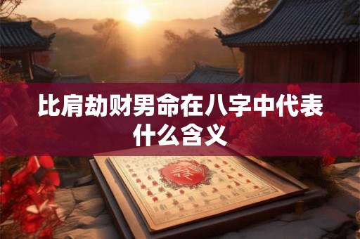 比肩劫财男命在八字中代表什么含义
