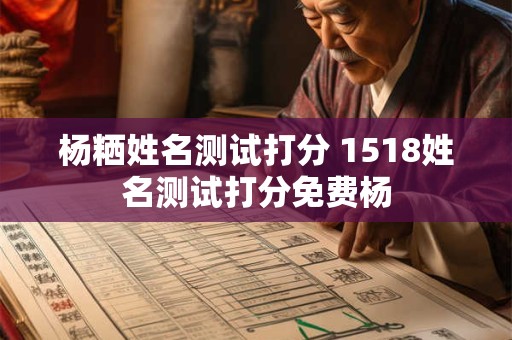 杨粞姓名测试打分 1518姓名测试打分免费杨 杨粞姓名测试打分 1518姓名测试打分免费杨