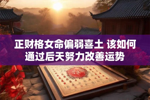 正财格女命偏弱喜土 该如何通过后天努力改善运势