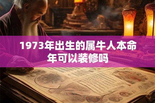 1973年出生的属牛人本命年可以装修吗
