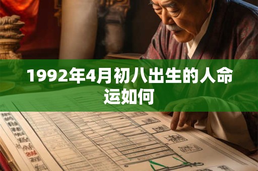 1992年4月初八出生的人命运如何