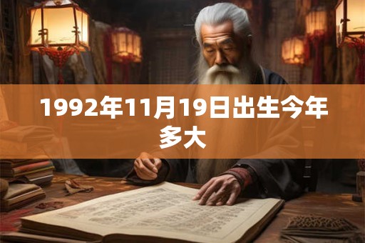 1992年11月19日出生今年多大
