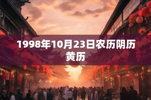 1998年10月23日农历阴历黄历