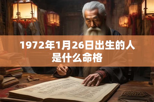 1972年1月26日出生的人是什么命格