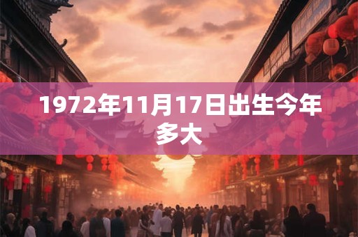 1972年11月17日出生今年多大