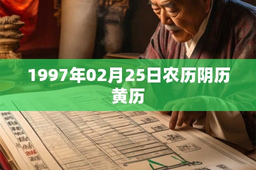 1997年02月25日农历阴历黄历