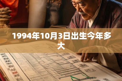 1994年10月3日出生今年多大