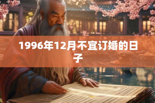 1996年12月不宜订婚的日子