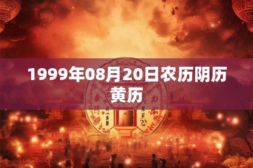 1999年08月20日农历阴历黄历