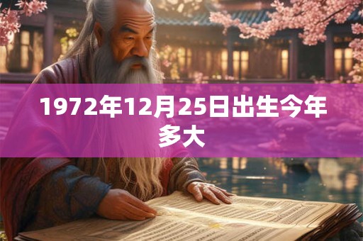 1972年12月25日出生今年多大