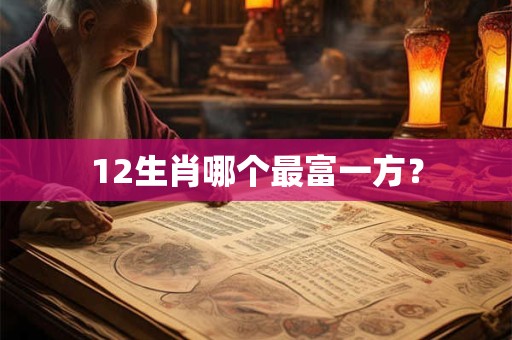 12生肖哪个最富一方？