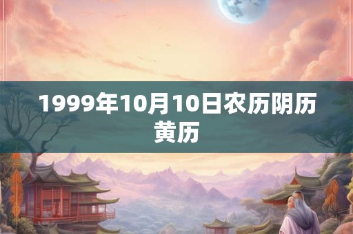 1999年10月10日农历阴历黄历 1999年10月10日农历阴历黄历